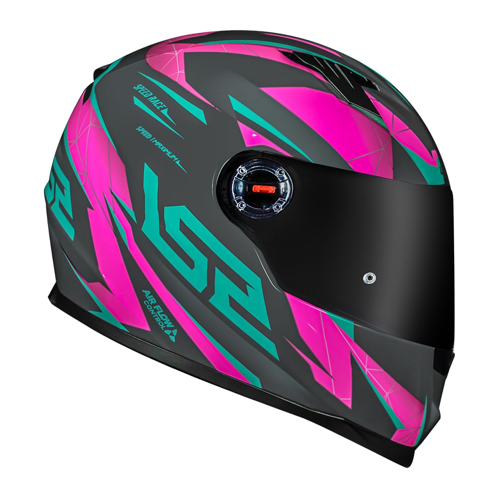 CAPACETE LS2 FF358 DRAZE GREY/GREEN/PINK - TAMANHO 58
