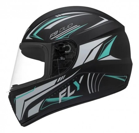 CAPACETE FECHADO FLY F-9 HG DUO PRETO FOSCO E VERDE