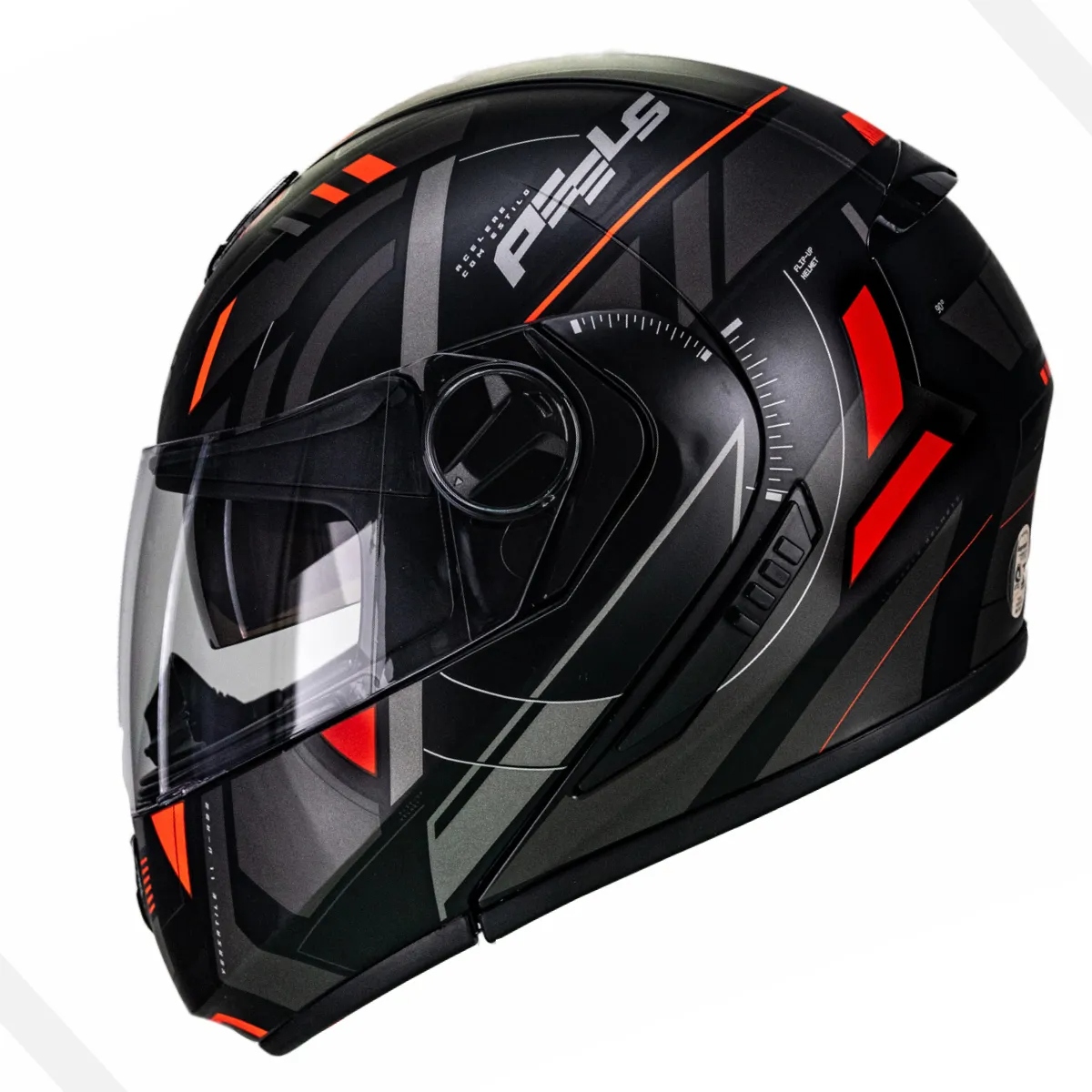 CAPACETE PEELS URBA DYNAMIC PRETO FOSCO E VERMELHO ESCAMOTEÁVEL